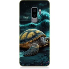 Teknomeg Samsung Galaxy S9 Plus Uyumlu Deniz Kaplumbağası  Desenli Silikon Kılıf