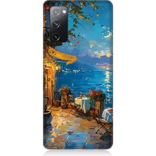 Teknomeg Samsung Galaxy S20 Fe Uyumlu Renkli Sahil  Desenli Silikon Kılıf