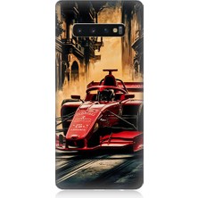 Teknomeg Samsung Galaxy S10 Plus Uyumlu Formula Araba  Desenli Silikon Kılıf