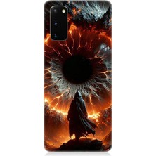 Teknomeg Samsung Galaxy S20 Uyumlu Ateş Çemberi  Desenli Silikon Kılıf