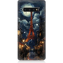 Samsung Galaxy S10 Plus Uyumlu Paris Sokakları  Desenli Silikon Kılıf