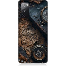 Teknomeg Samsung Galaxy S20 Fe Uyumlu Eski Harita  Desenli Silikon Kılıf
