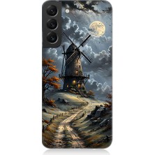 Teknomeg Samsung Galaxy S22 Plus Uyumlu Yel Değirmeni  Desenli Silikon Kılıf