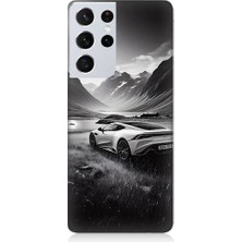Teknomeg Samsung Galaxy S21 Ultra Uyumlu Dağ Yolunda Araba  Desenli Silikon Kılıf