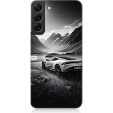 Teknomeg Samsung Galaxy S22 Plus Uyumlu Dağ Yolunda Araba  Desenli Silikon Kılıf