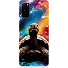 Samsung Galaxy S20 Uyumlu Renkli Kaplumbağa  Desenli Silikon Kılıf