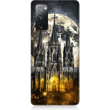 Teknomeg Samsung Galaxy S20 Fe Uyumlu Ay ve Katedral  Desenli Silikon Kılıf