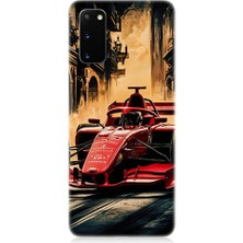 Teknomeg Samsung Galaxy S20 Plus Uyumlu Formula Araba  Desenli Silikon Kılıf