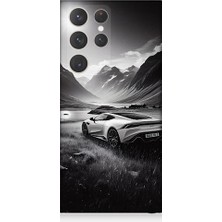 Teknomeg Samsung Galaxy S23 Ultra Uyumlu Dağ Yolunda Araba  Desenli Silikon Kılıf