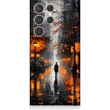 Teknomeg Samsung Galaxy S23 Ultra Uyumlu Gece Yalnızlığı  Desenli Silikon Kılıf