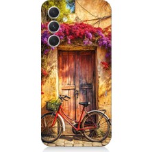 Teknomeg Samsung Galaxy S24 Plus Uyumlu Kapı ve Bisiklet  Desenli Silikon Kılıf