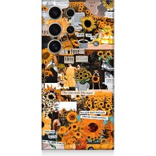 Teknomeg Samsung Galaxy S24 Ultra Uyumlu Gülen Yüz Çiçekler  Desenli Silikon Kılıf