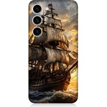 Teknomeg Samsung Galaxy S23 Uyumlu Yelkenli Gemi  Desenli Silikon Kılıf