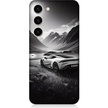 Teknomeg Samsung Galaxy S23 Plus Uyumlu Dağ Yolunda Araba  Desenli Silikon Kılıf