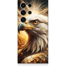 Teknomeg Samsung Galaxy S24 Ultra Uyumlu Kartal Bakışı  Desenli Silikon Kılıf