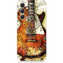 Teknomeg Samsung Galaxy S23 Fe Uyumlu Renkli Gitar  Desenli Silikon Kılıf