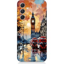 Teknomeg Samsung Galaxy S24 Uyumlu Londra Sokakları  Desenli Silikon Kılıf