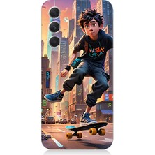 Teknomeg Samsung Galaxy S23 Fe Uyumlu Kaykay Çocuğu  Desenli Silikon Kılıf