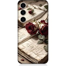 Teknomeg Samsung Galaxy S23 Plus Uyumlu Mektup ve Güller  Desenli Silikon Kılıf