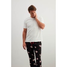 Erkek Pamuklu Kısa Kollu Cep Detaylı Pijama Üstü