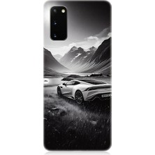 Teknomeg Samsung Galaxy S20 Uyumlu Dağ Yolunda Araba  Desenli Silikon Kılıf