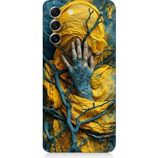 Teknomeg Samsung Galaxy S21 Fe Uyumlu Sarı Yağmurluk  Desenli Silikon Kılıf