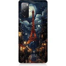 Teknomeg Samsung Galaxy S20 Fe Uyumlu Paris Sokakları  Desenli Silikon Kılıf