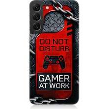 Teknomeg Samsung Galaxy S22 Plus Uyumlu Gamer Uyarı  Desenli Silikon Kılıf