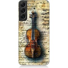 Teknomeg Samsung Galaxy S22 Plus Uyumlu Eski Keman  Desenli Silikon Kılıf