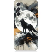 Teknomeg Samsung Galaxy S24 Uyumlu Ay ve Kurt  Desenli Silikon Kılıf