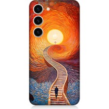 Teknomeg Samsung Galaxy S23 Plus Uyumlu Işıklı Yol  Desenli Silikon Kılıf