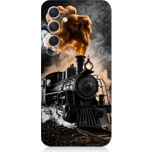 Teknomeg Samsung Galaxy S23 Fe Uyumlu Kara Tren  Desenli Silikon Kılıf