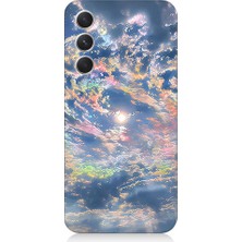 Teknomeg Samsung Galaxy S24 Plus Uyumlu Renkli Bulutlar  Desenli Silikon Kılıf