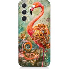 Teknomeg Samsung Galaxy S23 Fe Uyumlu Renkli Flamingo  Desenli Silikon Kılıf