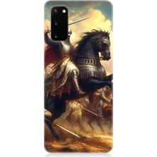 Teknomeg Samsung Galaxy S20 Uyumlu Şövalye ve Savaş  Desenli Silikon Kılıf