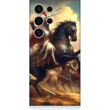 Teknomeg Samsung Galaxy S24 Ultra Uyumlu Şövalye ve Savaş  Desenli Silikon Kılıf