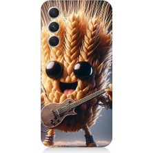 Teknomeg Samsung Galaxy S24 Uyumlu Gitar Buğdayı  Desenli Silikon Kılıf