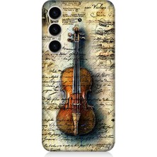 Teknomeg Samsung Galaxy S23 Uyumlu Eski Keman  Desenli Silikon Kılıf