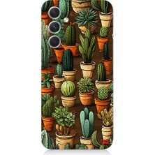 Teknomeg Samsung Galaxy S23 Fe Uyumlu Kaktüs Koleksiyonu  Desenli Silikon Kılıf