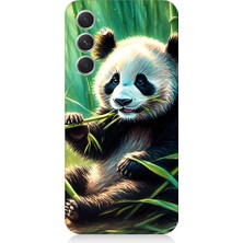Teknomeg Samsung Galaxy S24 Uyumlu Panda Yaprak  Desenli Silikon Kılıf