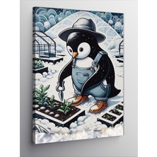 Tablomega Kanvas Tablo Karlı Bahçivan Penguen