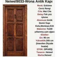 Neiwel Wona Antik Ahşap Oyma Kapı