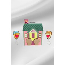 BirbeyStore Sevgili Anahtarlık Ahşap 2’li Sevimli Ev