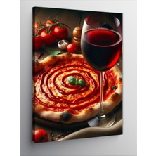 Tablomega Kanvas Tablo Pizza ve Şarap