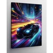 Tablomega Kanvas Tablo Gece Yarışı Arabası