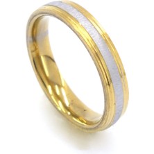 Çelik Yüzük Alyans Altın Kaplama YZK-224