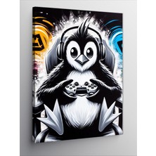 Tablomega Kanvas Tablo Oyun Oynayan Penguen
