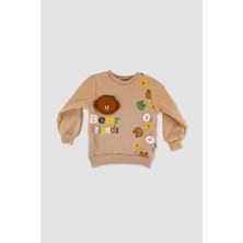 Narya Store Erkek Bebek 3 Iplik Şardonlu Kahverengi Ayıcık Detaylı Ikili Takım