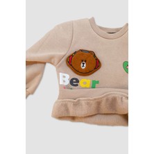 Narya Store Erkek Bebek 3 Iplik Şardonlu Kahverengi Ayıcık Detaylı Ikili Takım