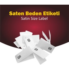 Giyim Etiketi / S Beden Beyaz Renk Saten Kumaş Orta Katlama - 500 Adet